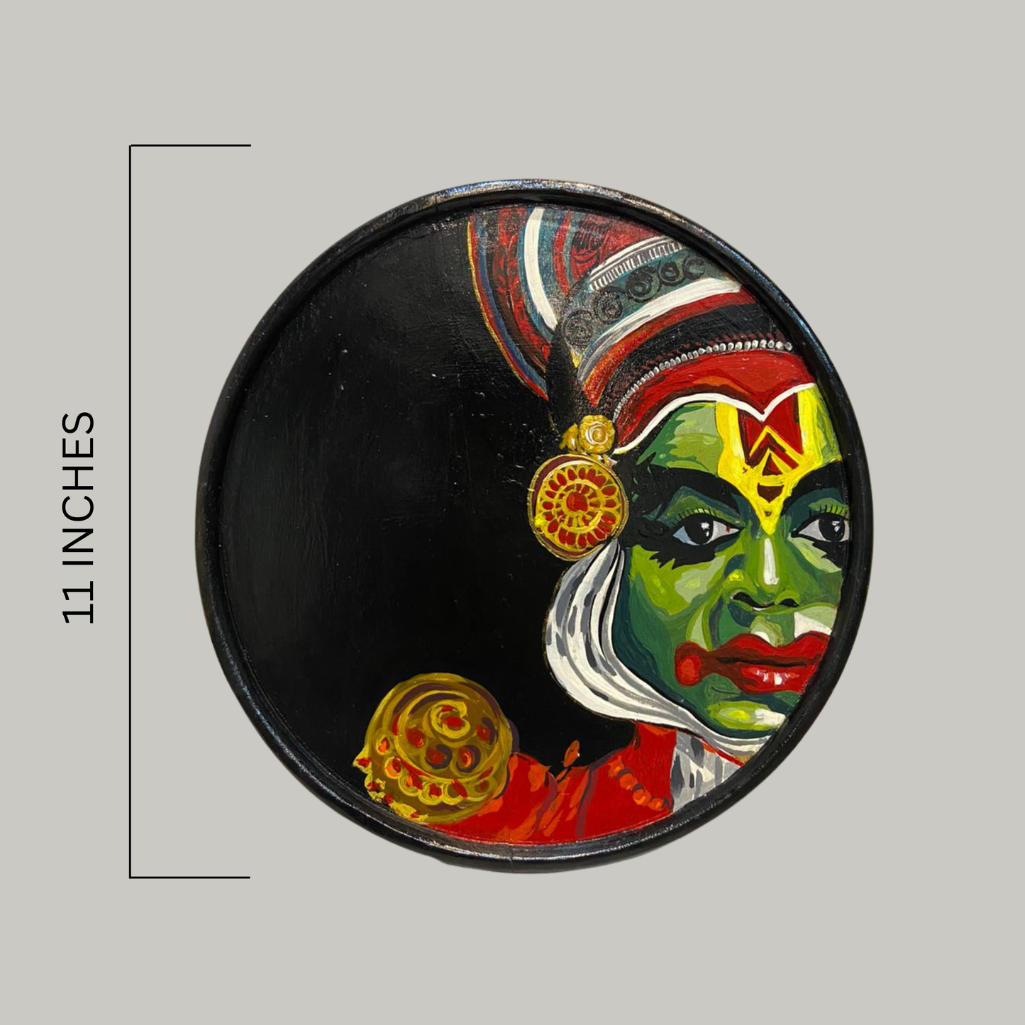 Kathakali Hand Painted Wall Plaque – Kerala Classical Art Wooden Decor for Home