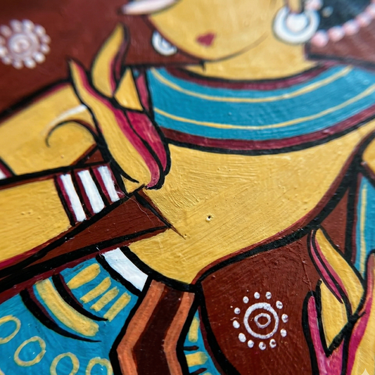 Terracotta Folk Art Handcrafted Wall Plaque – Hand Painted Clay Thali Decor for Home & Gifting
