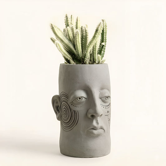 Ananta Handcrafted Sculptural Vase – Folk Art Clay Home Decor for Living Room