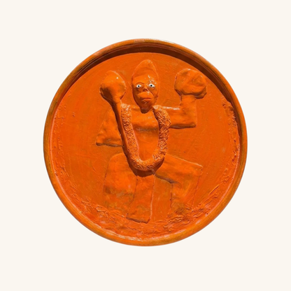 Veer Bajarang Handcrafted Hanumanji Wall Plaque – Folk Art Wooden Devotional Decor