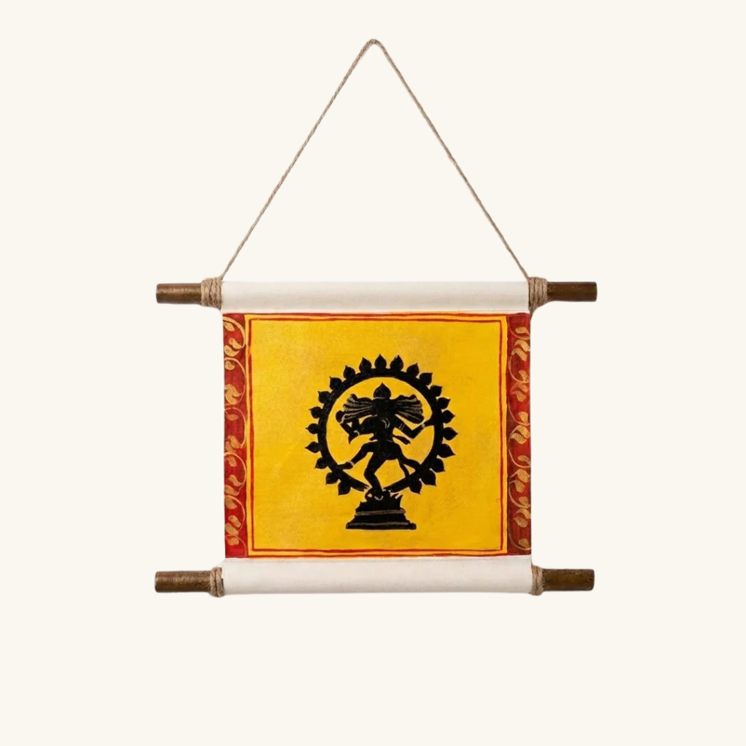 Tandav Shiva Handcrafted Wall Scroll – Handpainted Art for Home & Spiritual Gifting