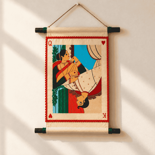 Handcrafted Wall Hanging Scroll Raja Rani