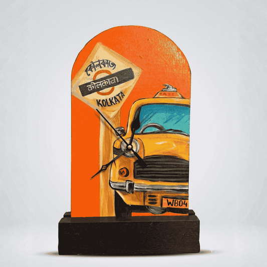 Handcrafted Wooden Table & Wall Clock Kolkata souvenir