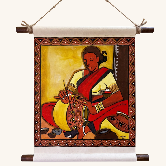 Karigar Katha Handcrafted Scroll – Indian Art Wall Decor for Home & Cultural Gifting