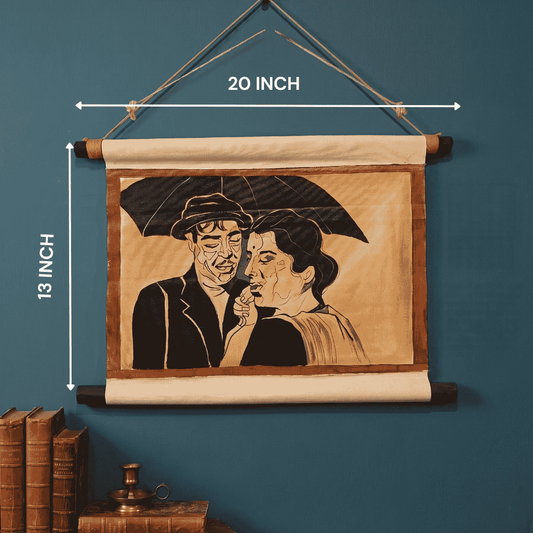 Hand Painted Wall Hanging Scroll Raj Kapoor Portrait
