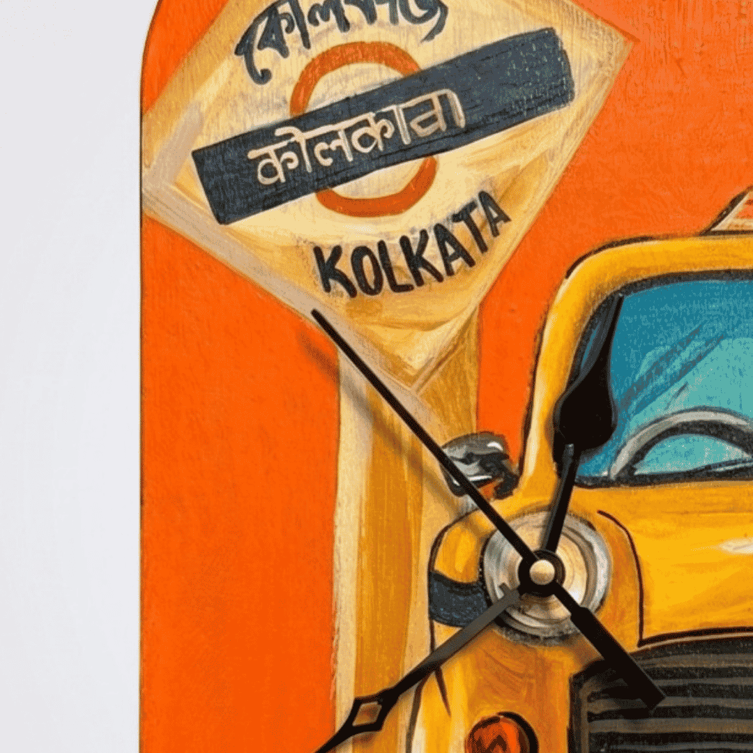 Handcrafted Wooden Table & Wall Clock Kolkata souvenir
