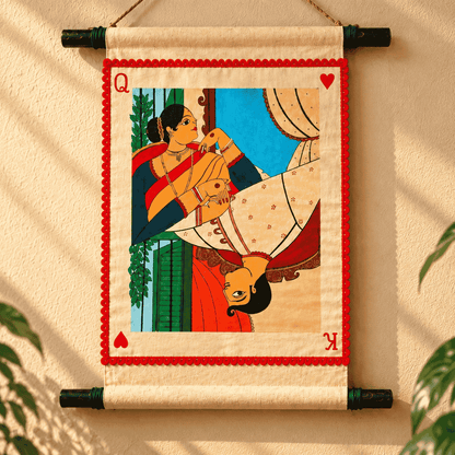 Handcrafted Wall Hanging Scroll Raja Rani
