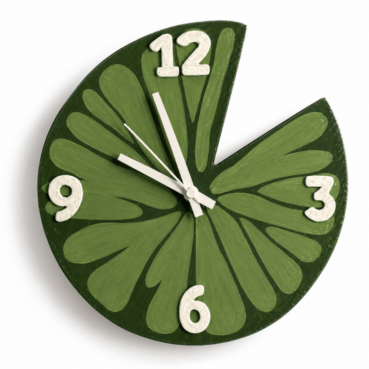 Wooden Lotus Leaf Clock Wall Decor