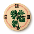 Wooden Wall Clock Hand painted Kantha Style Embroidery