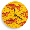 Wooden Wall Clock Japanese Painting Wall Decor