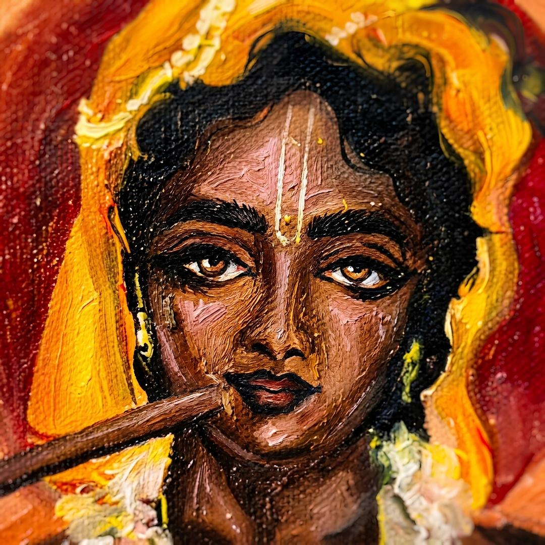 Krishna Painting - Hand Painted Scroll