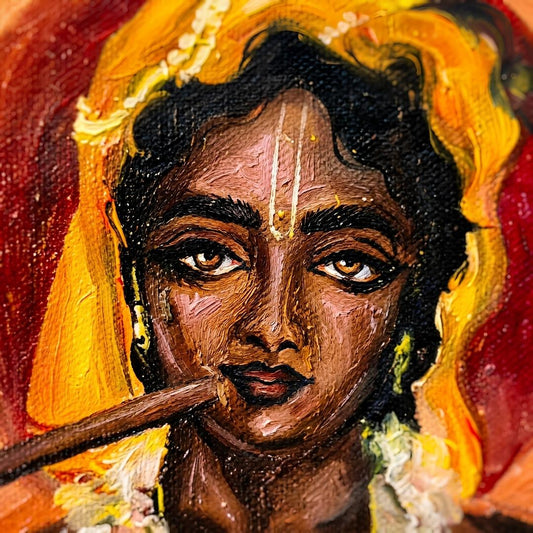 Krishna Painting - Hand Painted Scroll