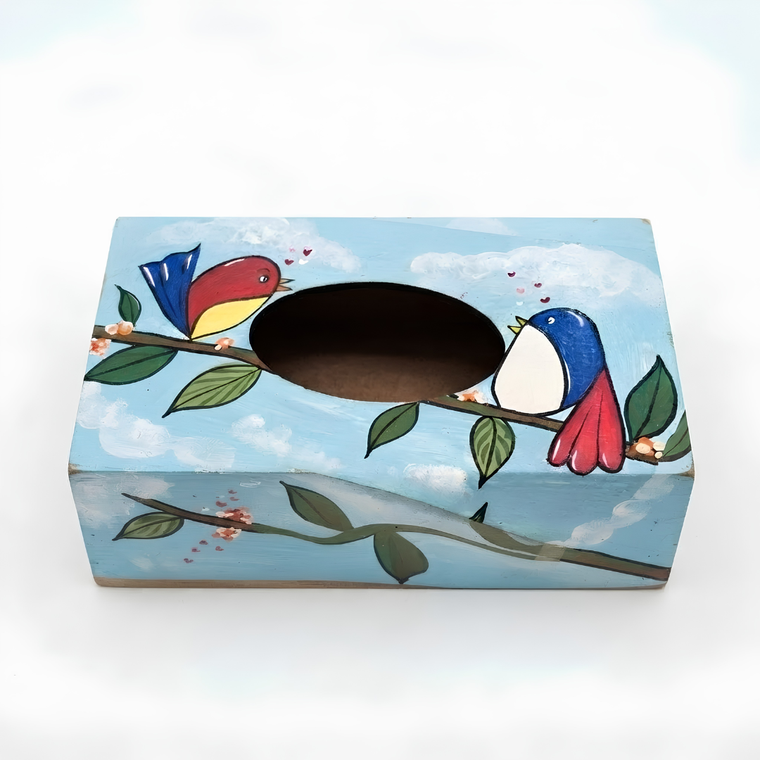 Handpainted Wooden Tissue Holder Box