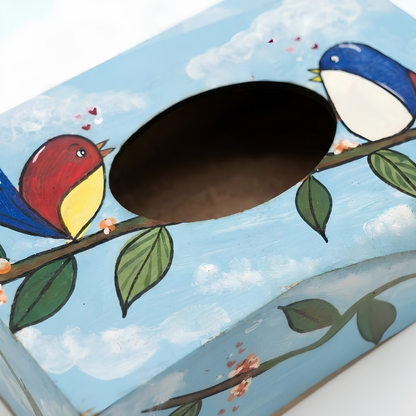 Handpainted Wooden Tissue Holder Box