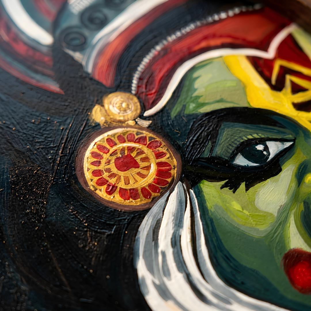 Hand Painted Wall Hanging – Kathakali Painting Home Decor