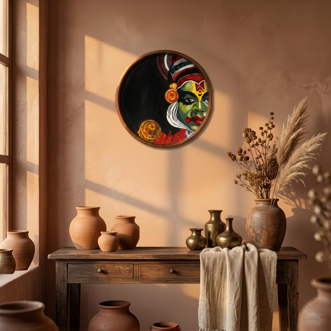 Hand Painted Wall Hanging – Kathakali Painting Home Decor