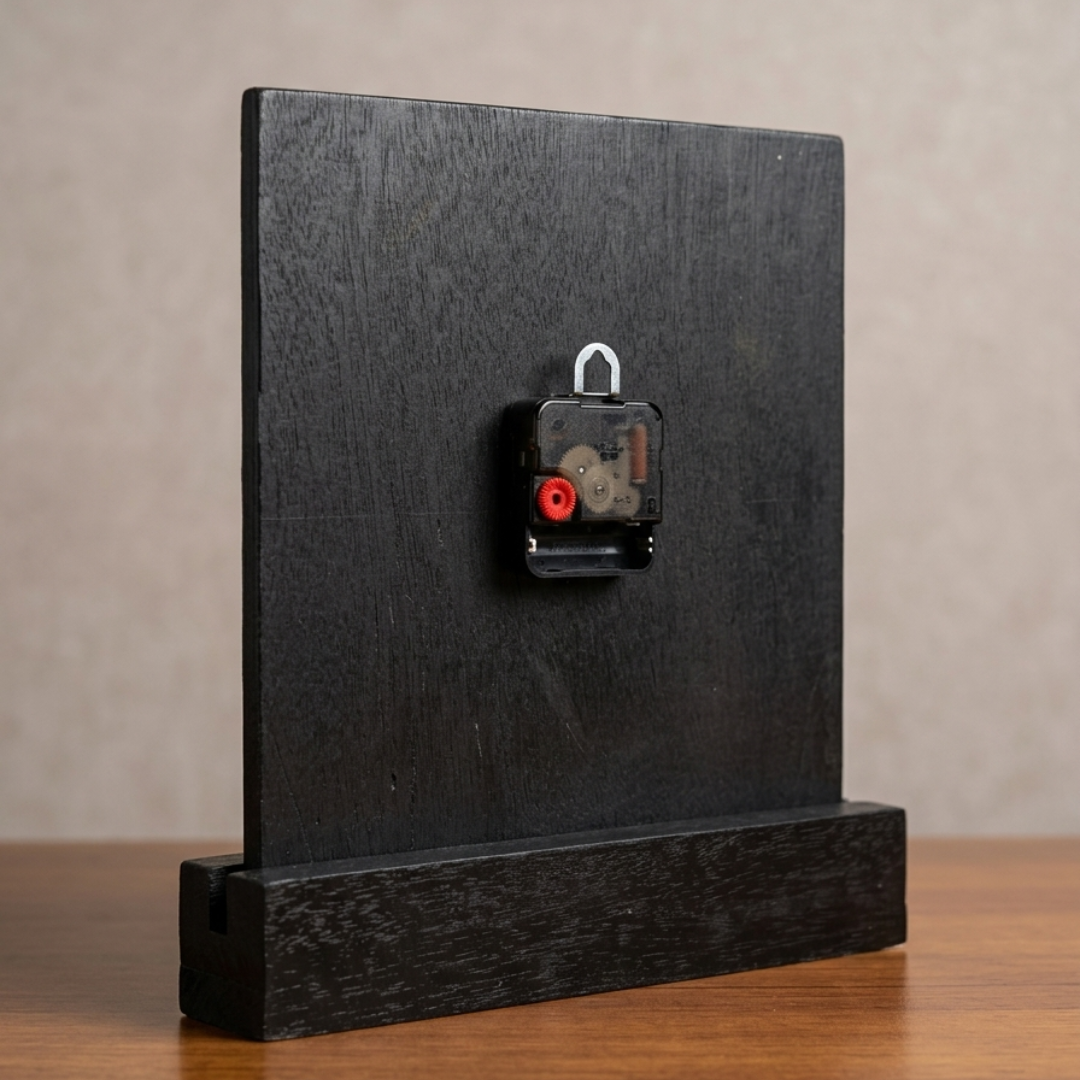 Wooden Wall & Table Clock Handcrafted with Wall Mount & Tablestand