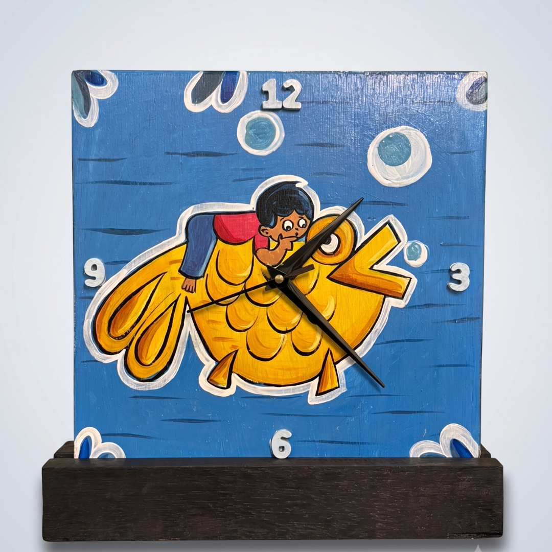 Wooden Wall & Table Clock Handcrafted with Wall Mount & Tablestand