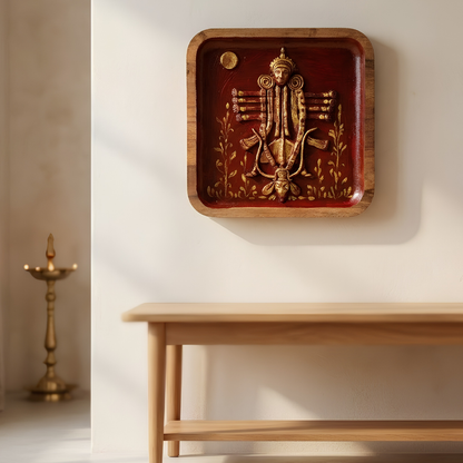 Handcrafted Wooden Wall Hanging - Maa Durga