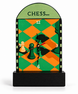 Wooden Table & Wall Clock Hand Crafted Chess Board