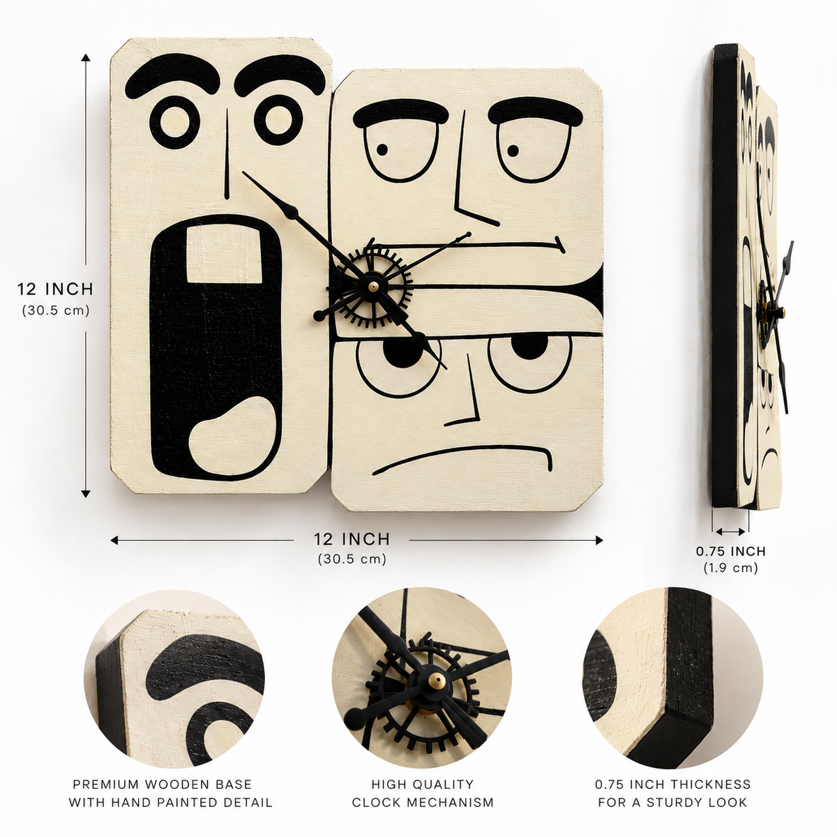 Wooden Handcrafted Wall Clock Analog