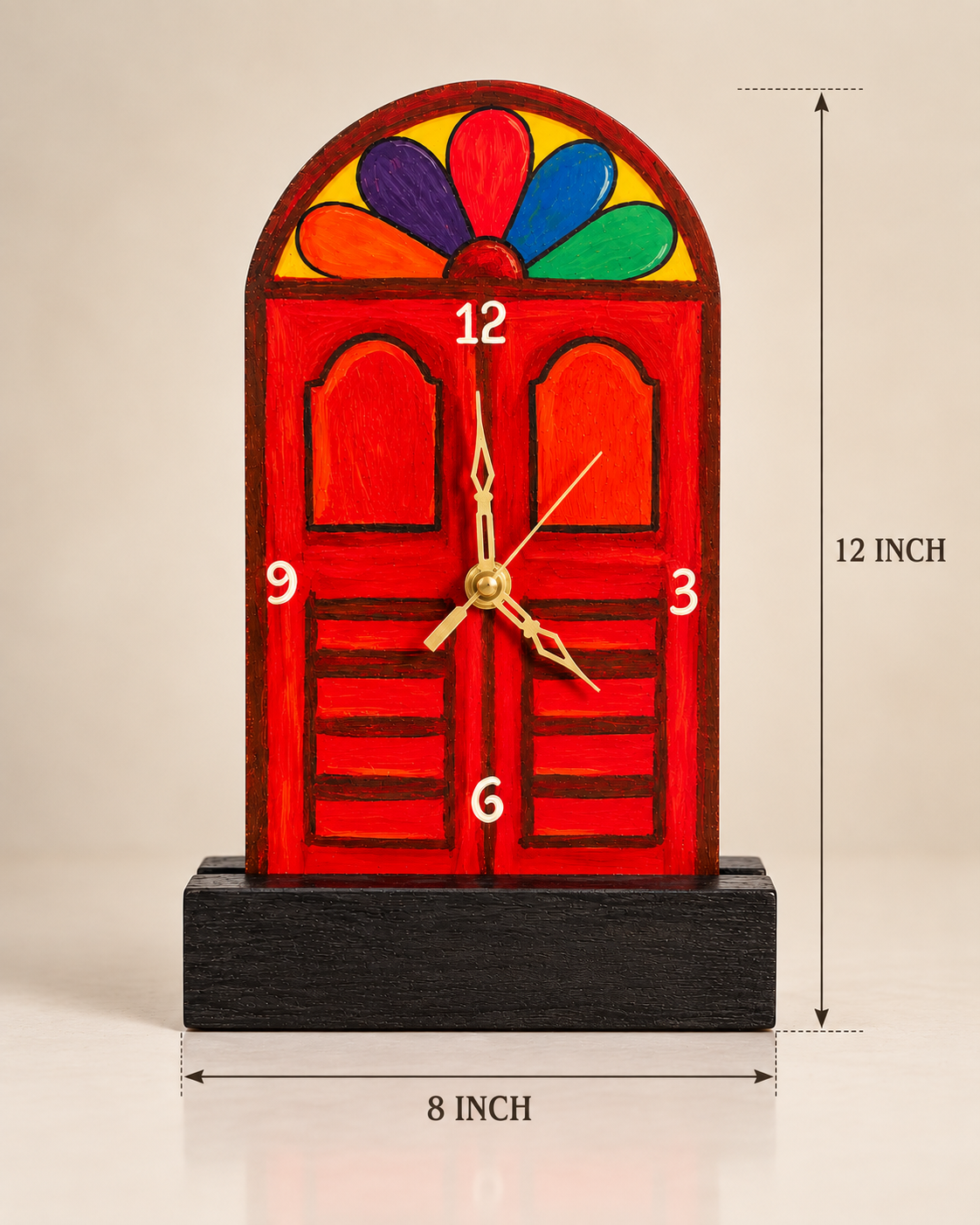 Wooden Table & Wall Clock Handcrafted