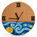 Wooden Handcrafted Jute Stiched Wall Clock Analog