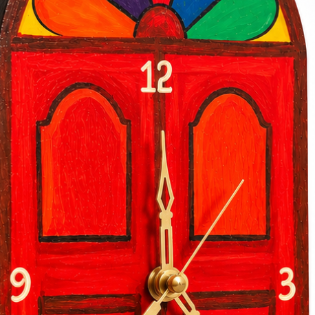 Wooden Table & Wall Clock Handcrafted