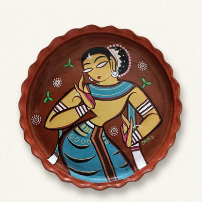Terracotta Folk Art Handcrafted Wall Plaque – Hand Painted Clay Thali  Decor for Home & Gifting