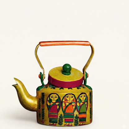 Bengal Folk Art Hand Painted Kettle