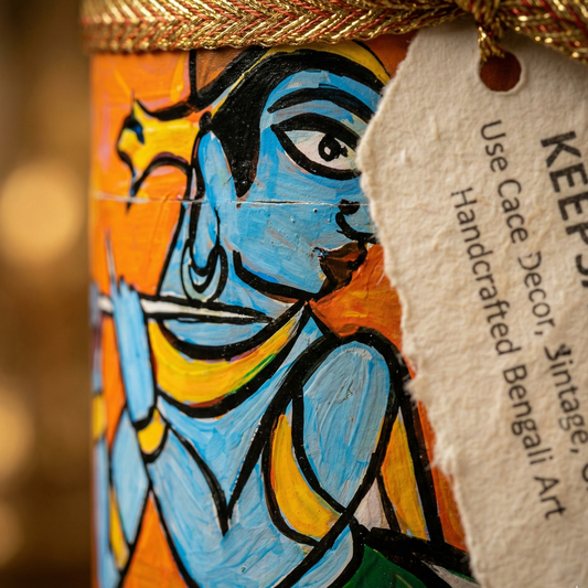 Krishna Leela Handcrafted Keepsake Box – Folk Art Storage Box for Gifting & Decor