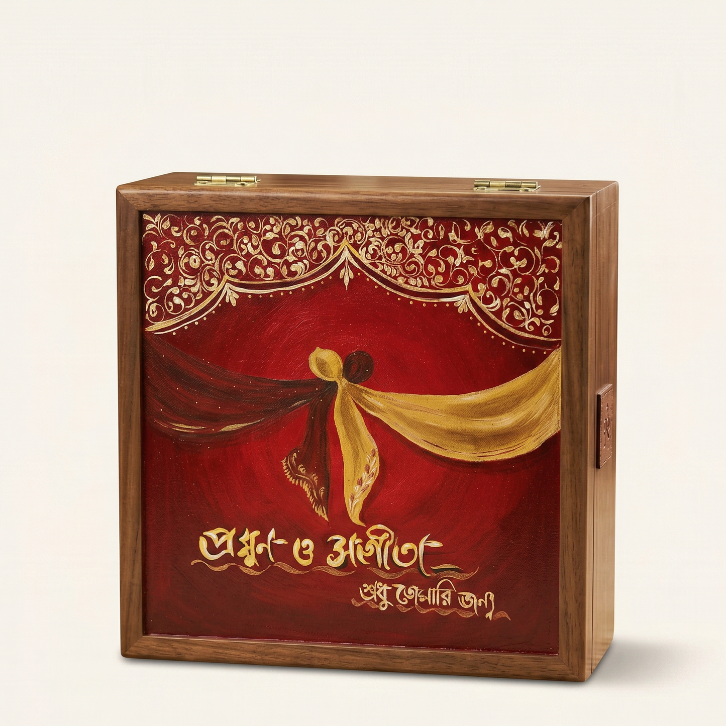 Gathbandhan Wedding Keepsake Box – Handcrafted Art Wooden Gift Box for Couples