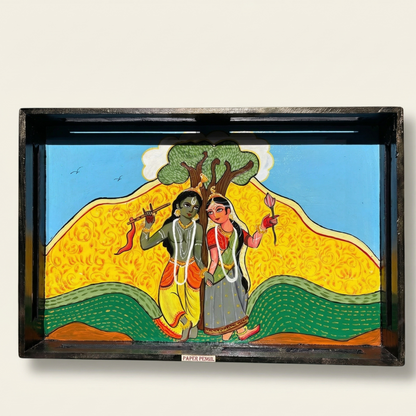 Prem Bandhan Handpainted Decorative Wall Plaque – Folk Art Gift Plaque for Wedding & Home