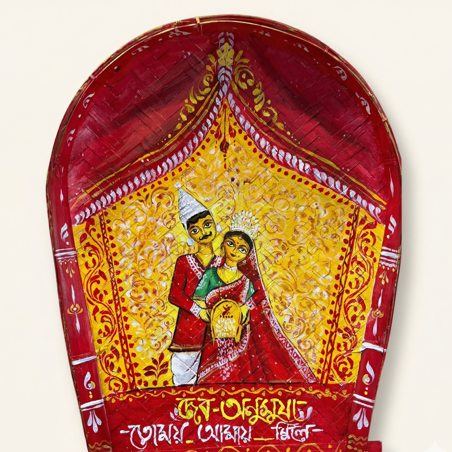 Patachitra Inspired Bride & Groom Panel