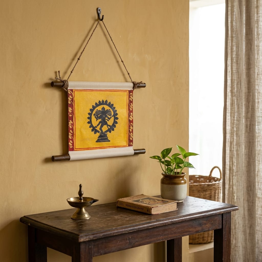 Tandav Shiva Handcrafted Wall Scroll – Handpainted Art for Home & Spiritual Gifting