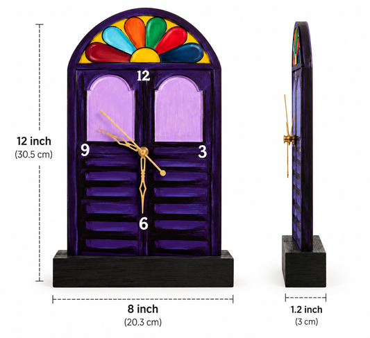 Wooden Table & Wall Clock Analog Handcrafted