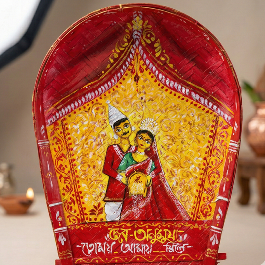 Patachitra Inspired Bride & Groom Panel — Handcrafted by Paper Pencil