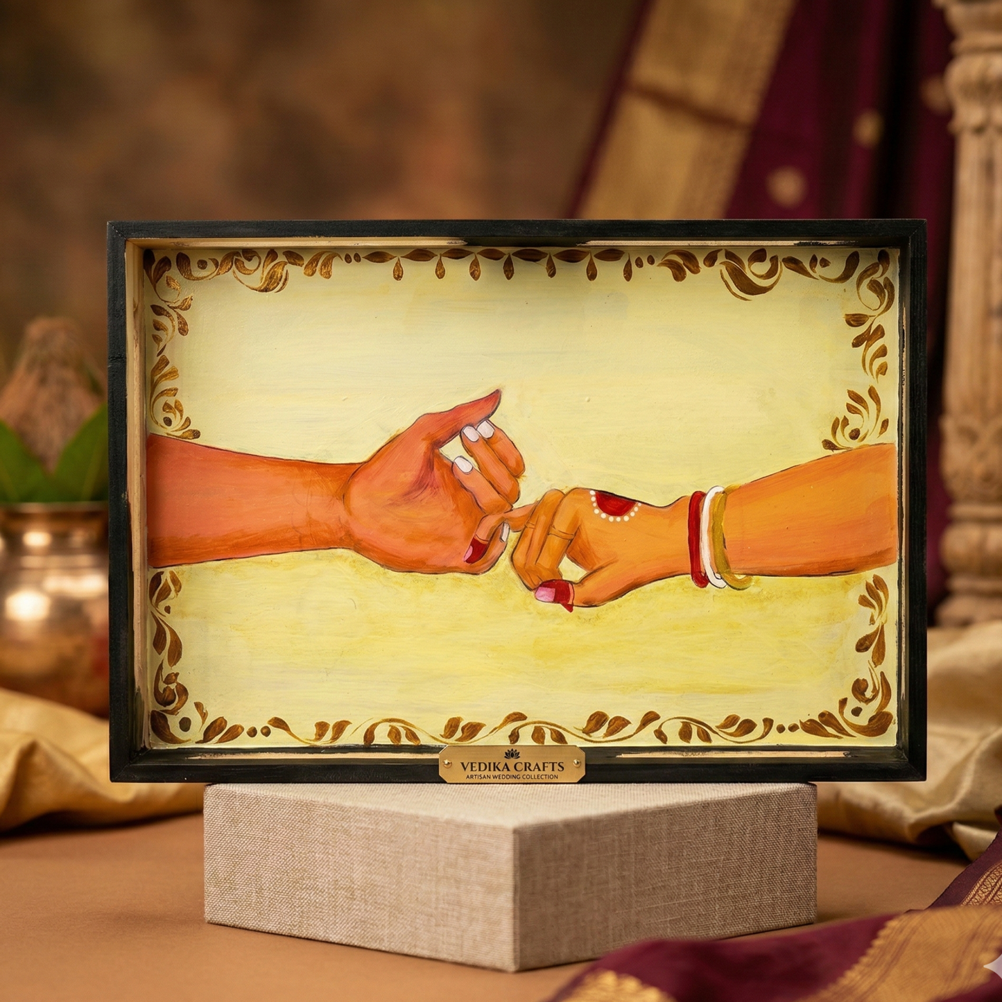 Mangal Bandhan Wedding Decorative Tray — Handcrafted by Paper Pencil