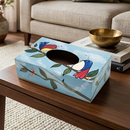 Handpainted Wooden Tissue Holder Box