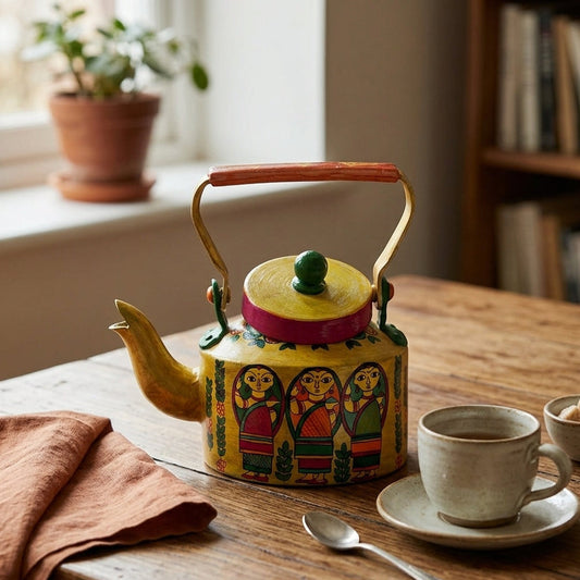 Bengal Folk Art Hand Painted Kettle