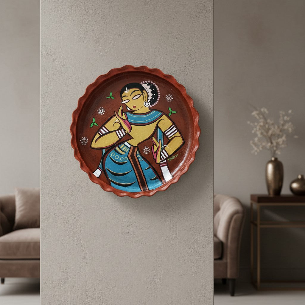 Terracotta Folk Art Handcrafted Wall Plate — Handcrafted by Paper Pencil